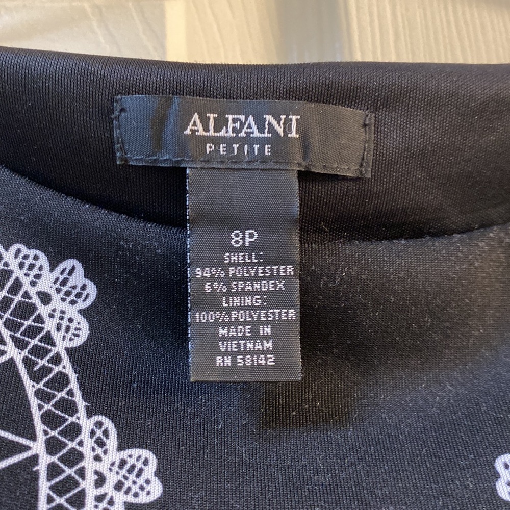Alfani Petite short sleeve black and white dress - Picture 8 of 12